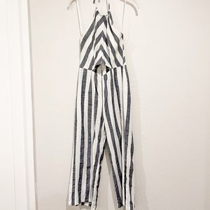 Vici striped halter jumpsuit